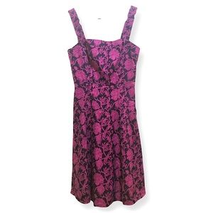 Tory Burch Linen Blend Dress - Navy/Violet Pink, 4